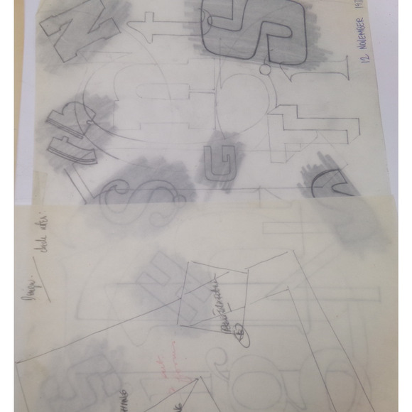 Vintage Original Art Abstract Various Scene on tracing paper - Picture 3 of 9